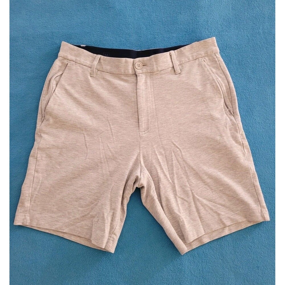 Mizzen+Main ProFlex Shorts Men's 31 Gray 8"Inseam Stretch Jersey Knit Chino Golf